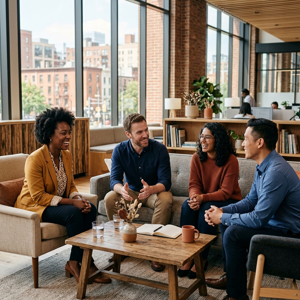 Diverse team experiencing streamlined employee experiences